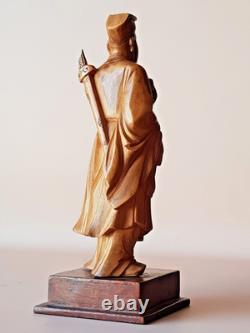 STATUETTE CHINOISE ANCIENNE sur socle, sculpture en BOIS