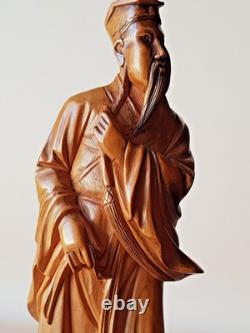 STATUETTE CHINOISE ANCIENNE sur socle, sculpture en BOIS