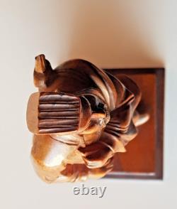 STATUETTE CHINOISE ANCIENNE sur socle, sculpture en BOIS
