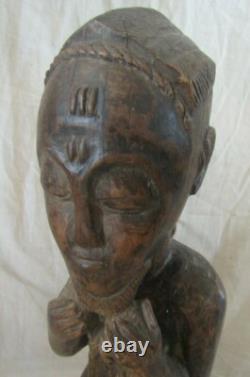 STATUE BAOULE ART AFRICAIN ANCIEN STATUETTE WOODEN sculpture AFRICAN DECO