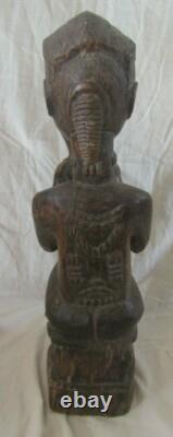 STATUE BAOULE ART AFRICAIN ANCIEN STATUETTE WOODEN sculpture AFRICAN DECO