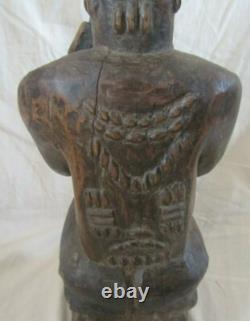 STATUE BAOULE ART AFRICAIN ANCIEN STATUETTE WOODEN sculpture AFRICAN DECO