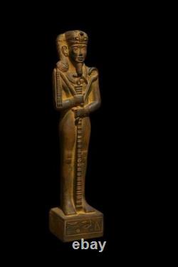 STATUE EGYPTIENNE ANCIENNE UNIQUE Pierre de Dieu Sculpture Khonsu Fait Main