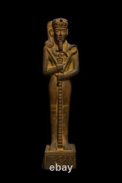 STATUE EGYPTIENNE ANCIENNE UNIQUE Pierre de Dieu Sculpture Khonsu Fait Main