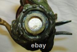 STATUE JEUNE FEMME DEESSE REGULE PATINE BRONZE PIED DE LAMPE 19ème ANCIENNE