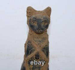 STATUE MOMIFIÉE PHARAONIQUE UNIQUE POUR ANCIEN Bastet égyptien Cat Bast (DR)
