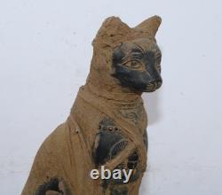 STATUE MOMIFIÉE PHARAONIQUE UNIQUE POUR ANCIEN Bastet égyptien Cat Bast (DR)