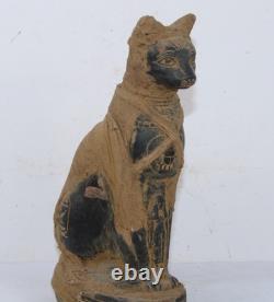 STATUE MOMIFIÉE PHARAONIQUE UNIQUE POUR ANCIEN Bastet égyptien Cat Bast (DR)
