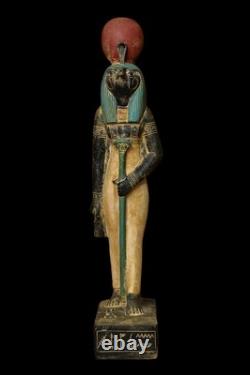 STATUE PHARAONIQUE EGYPTIENNE ANCIENNE Grande sculpture de faucon horus de