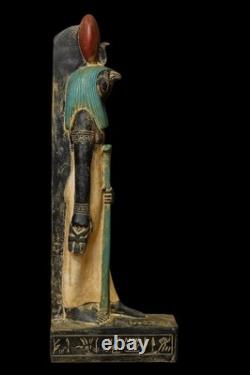 STATUE PHARAONIQUE EGYPTIENNE ANCIENNE Grande sculpture de faucon horus de