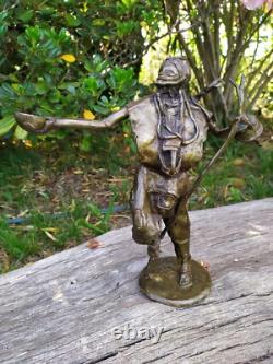 STATUE en BRONZE, Serveur de Thé Africain, Ancien H. 29 cm