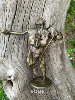 STATUE en BRONZE, Serveur de Thé Africain, Ancien H. 29 cm