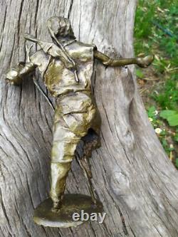 STATUE en BRONZE, Serveur de Thé Africain, Ancien H. 29 cm