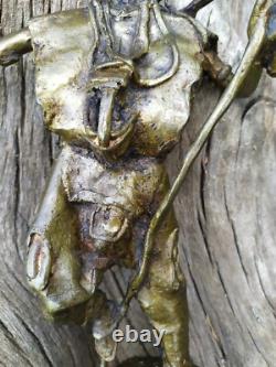 STATUE en BRONZE, Serveur de Thé Africain, Ancien H. 29 cm