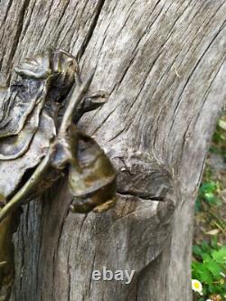 STATUE en BRONZE, Serveur de Thé Africain, Ancien H. 29 cm