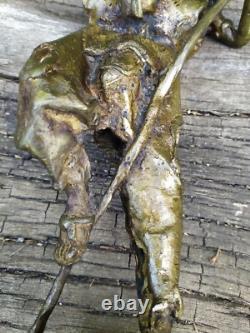 STATUE en BRONZE, Serveur de Thé Africain, Ancien H. 29 cm