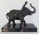 Sublime Ancienne Sculpture Cornac Sur Elephant Régule Patine Bronze Socle Marbre
