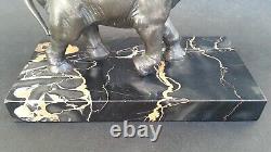 SUBLIME ancienne SCULPTURE CORNAC SUR ELEPHANT régule patine bronze socle marbre