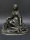 Superbe Ancienne Sculpture Xixe En Bronze Femme Avec Fleurs En Tbe