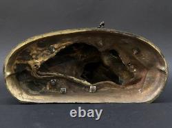 SUPERBE ancienne SCULPTURE XIXe en BRONZE femme avec fleurs en TBE