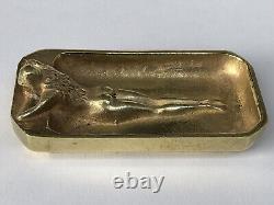 SUPERBE authentique ancienne SCULPTURE en BRONZE doré ART NOUVEAU vide poche