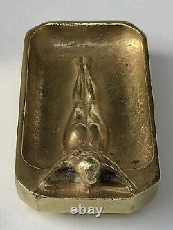 SUPERBE authentique ancienne SCULPTURE en BRONZE doré ART NOUVEAU vide poche