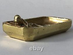 SUPERBE authentique ancienne SCULPTURE en BRONZE doré ART NOUVEAU vide poche