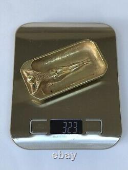 SUPERBE authentique ancienne SCULPTURE en BRONZE doré ART NOUVEAU vide poche