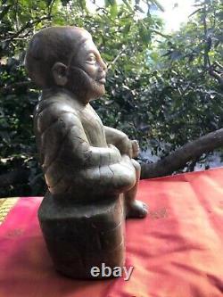 Sai Baba Sculpture ancienne Statue Marbre Saint indien 11 kilos Inde Hindou R6