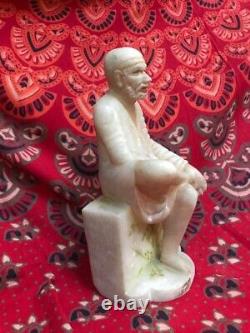 Sai Baba Sculpture ancienne Statue Marbre Saint indien 2,25 kilos Inde Asie M4
