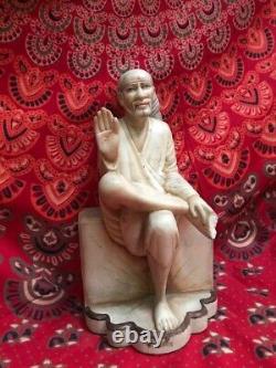 Sai Baba Sculpture ancienne Statue Marbre Saint indien 6,5 kilos Inde Asie A2