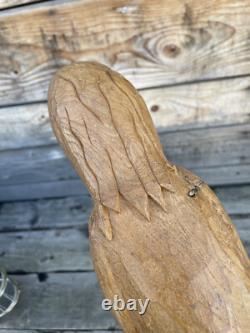 Saint Pierre Statue Statuette Sculpture Bois Sculpté Ancien Vintage Signé Design