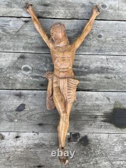 Saint Pierre Statue Statuette Sculpture Bois Sculpté Ancien Vintage Signé Design