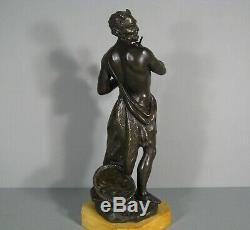 Satyre Musicien Ancienne Sculpture Bronze Statue En Bronze Faune