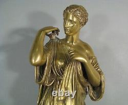 Sculpture Ancienne Bronze Diane De Gabies Artémis Deesse De La Chasse Praxitele