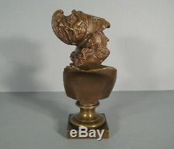 Sculpture Ancienne Buste Guerrier Grec Ulysse Homère Casque Décor Centaure