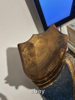 Sculpture Ancienne Dévotion Vierge À L'enfant Bois Massif Polychrome