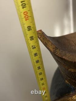 Sculpture Ancienne Dévotion Vierge À L'enfant Bois Massif Polychrome