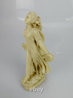 Sculpture Ancienne, Jeune Femme aux Fleurs, H. 15cm, Art Déco