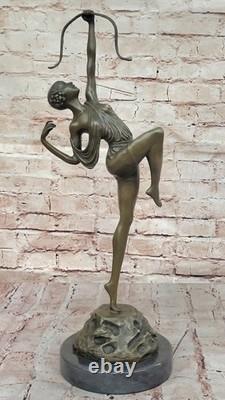 Sculpture Ancienne Vintage Le Faguays DIANA Déesse En Bronze Statue NUDITÉ
