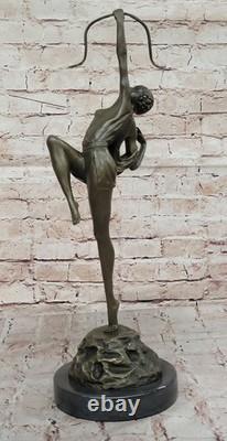 Sculpture Ancienne Vintage Le Faguays DIANA Déesse En Bronze Statue NUDITÉ