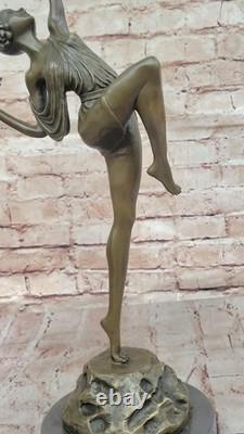 Sculpture Ancienne Vintage Le Faguays DIANA Déesse En Bronze Statue NUDITÉ