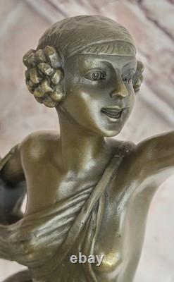 Sculpture Ancienne Vintage Le Faguays DIANA Déesse En Bronze Statue NUDITÉ