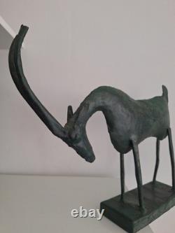 Sculpture Antilope Statue Ancienne Animal Taureau