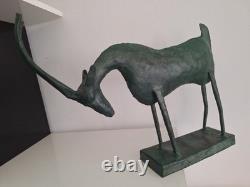 Sculpture Antilope Statue Ancienne Animal Taureau