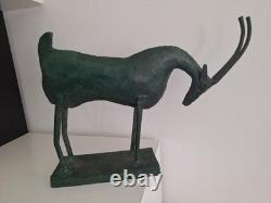 Sculpture Antilope Statue Ancienne Animal Taureau
