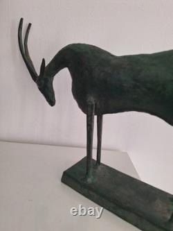 Sculpture Antilope Statue Ancienne Animal Taureau