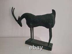 Sculpture Antilope Statue Ancienne Animal Taureau