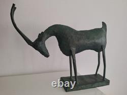 Sculpture Antilope Statue Ancienne Animal Taureau
