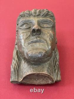 Sculpture Bois Tête Du Christ Ancienne Chêne Massif